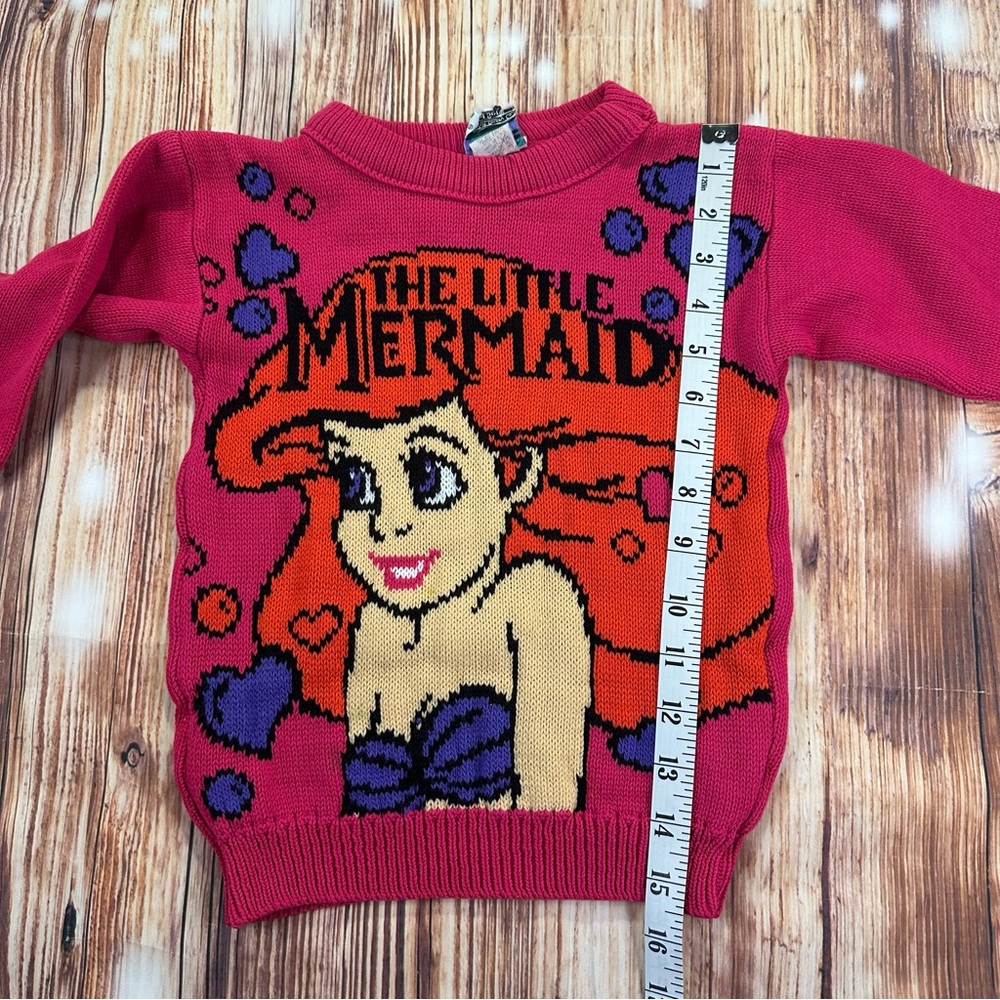 Vintage Disney Little Mermaid Girls Knit Cartoon Movie Sweater Size Small 4/5 - Picture 9 of 13